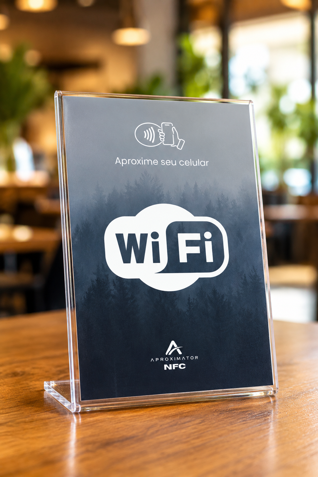 Acrílico para balcão Wi-Fi Acrílico