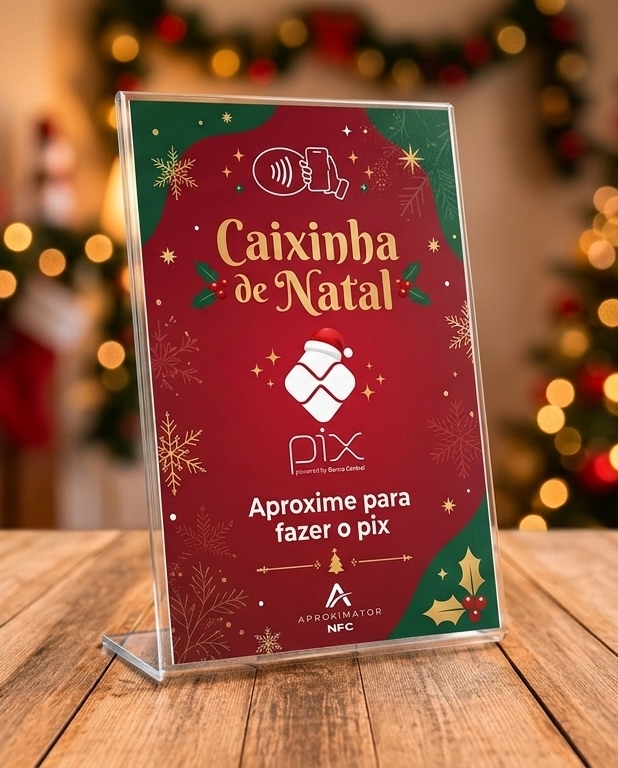 Acrílico para balcão Pix Natal
