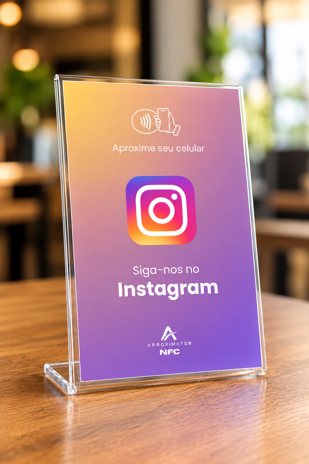 Acrílico para balcão Instagram Acrílico