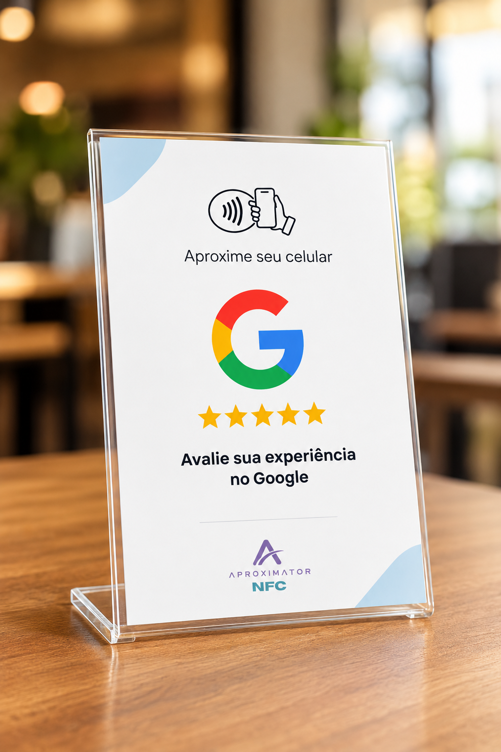 Acrílico para balcão Google Acrílico Branco